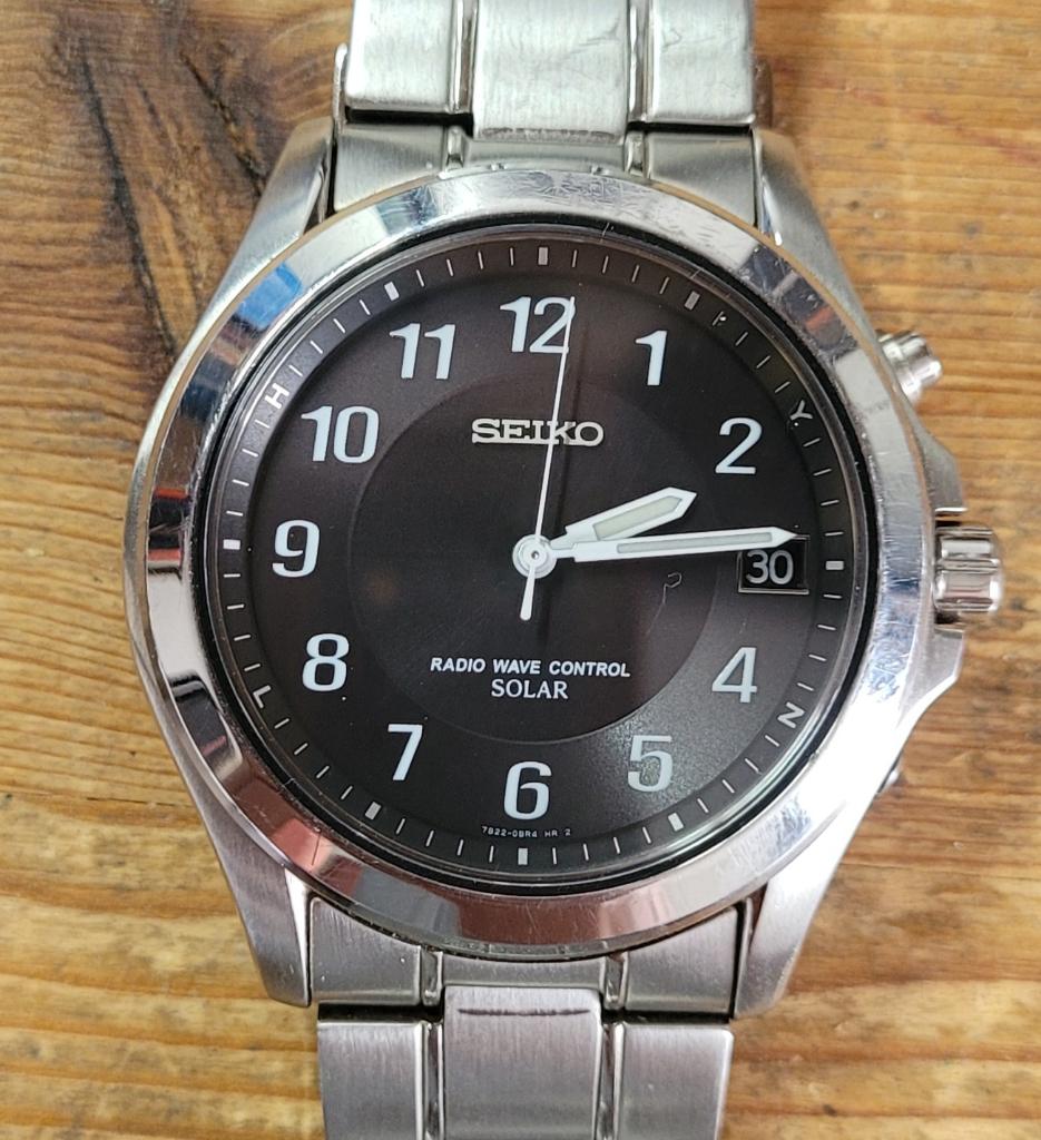 Seiko Horloge - Radio Wave Control Solar, Gebruikt, Staal, Polshorloge, Ophalen of Verzenden