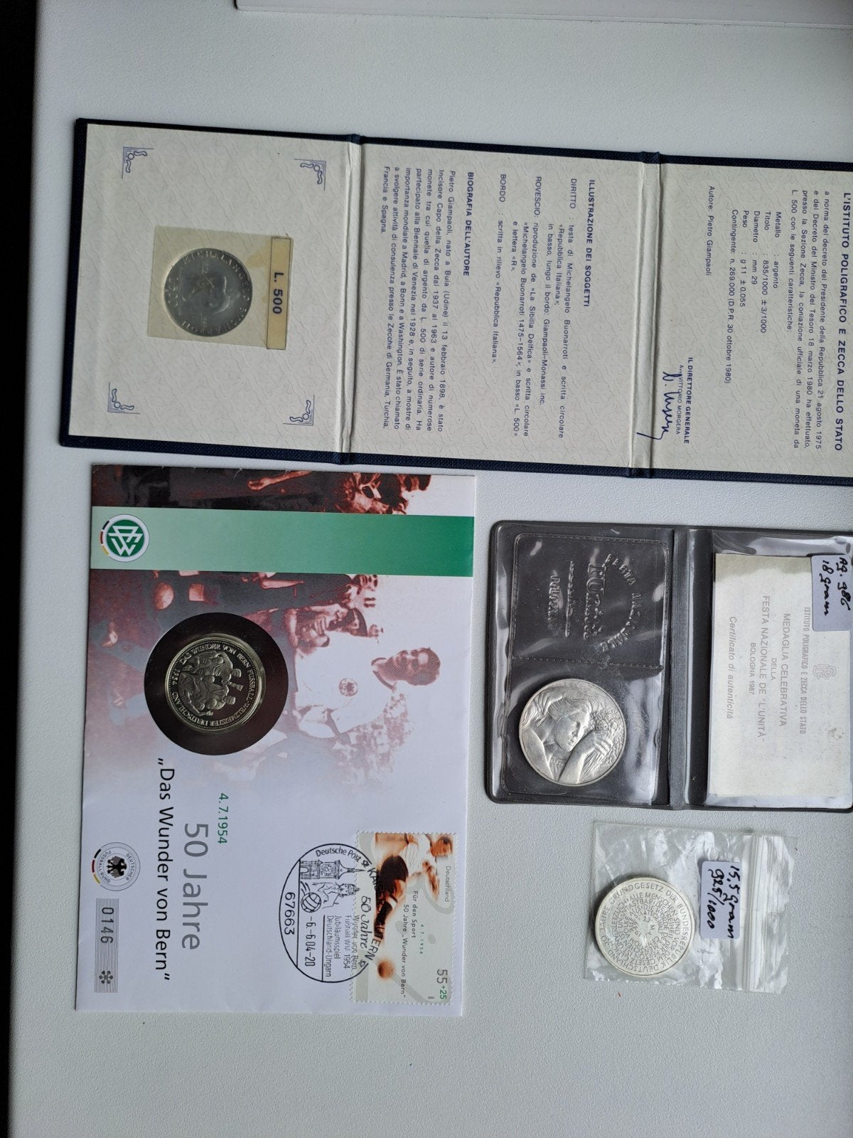 4 Zilveren munten/penningen., Ophalen of Verzenden, Buitenland, Munten