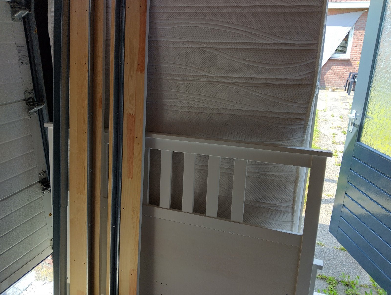 IKEA bed 140x200 met lichte gebruikssporen, Huis en Inrichting, Ophalen, Gebruikt, Wit, Tweepersoons