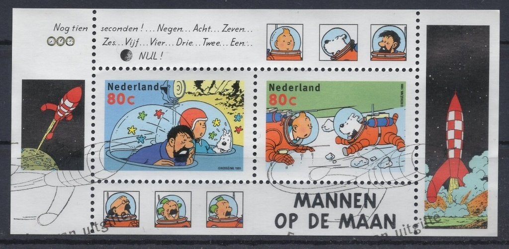 Blok (86) - Kuifje - Mannen op de Maan - strip - gestempeld, Verzenden, Na 1940, Gestempeld