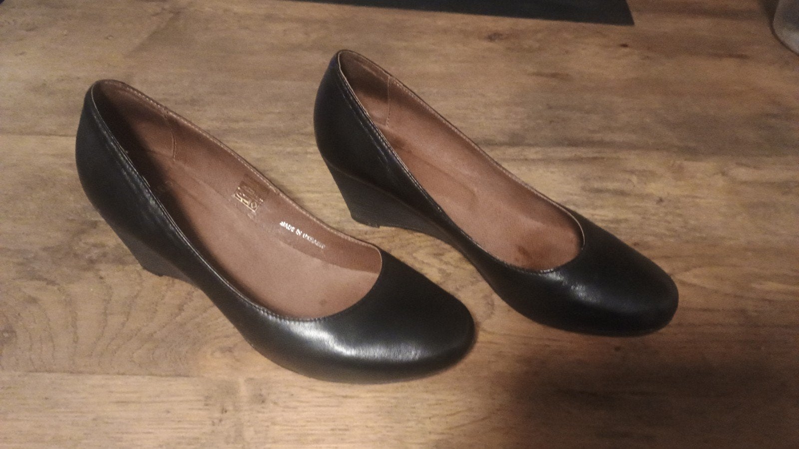 Zwarte leren sleehak, pump. Mansfield mt 39, Pumps, Zwart, Ophalen of Verzenden, Zo goed als nieuw