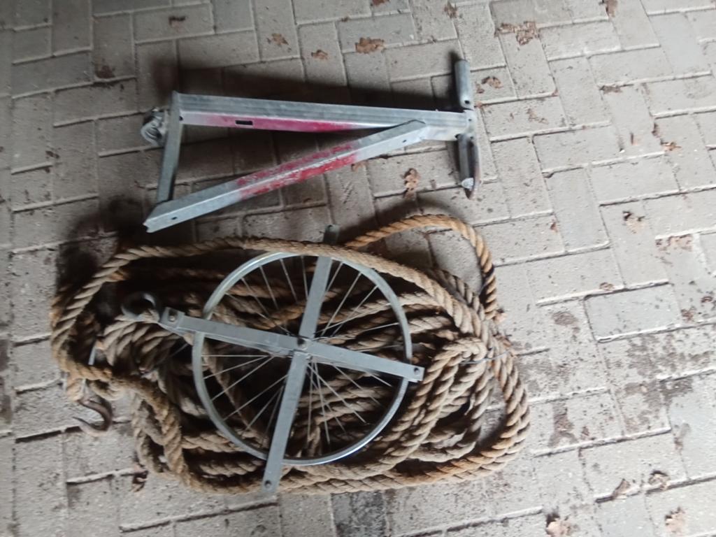 Hijswiel console met touw, Ophalen