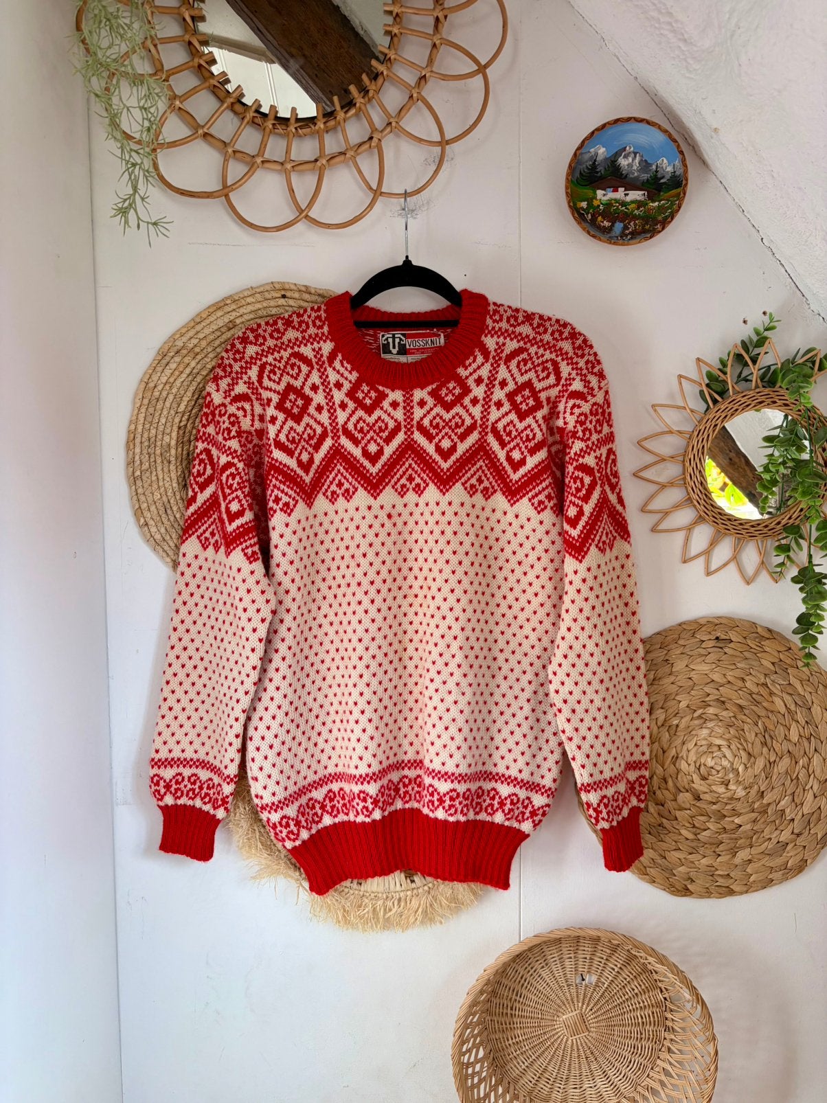 Vintage Noorse wollen trui bij Voss, Kleding | Dames, Ophalen of Verzenden, Zo goed als nieuw, Maat 36 (S)
