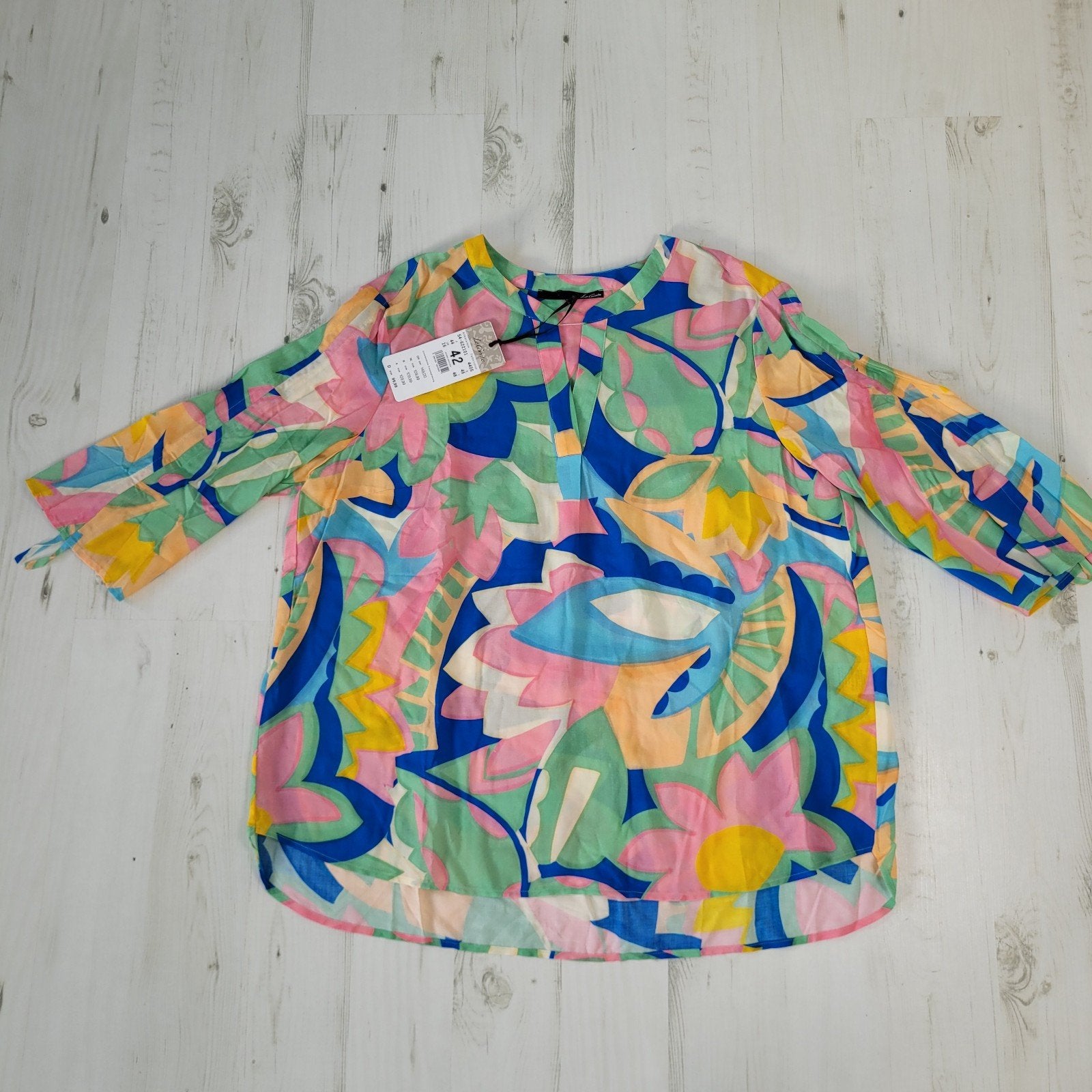 NIEUW Le Comte blouse top maat 42 floral print roze groen, Kleding | Dames, LeComte, Ophalen of Verzenden, Nieuw, Maat 42/44 (L)