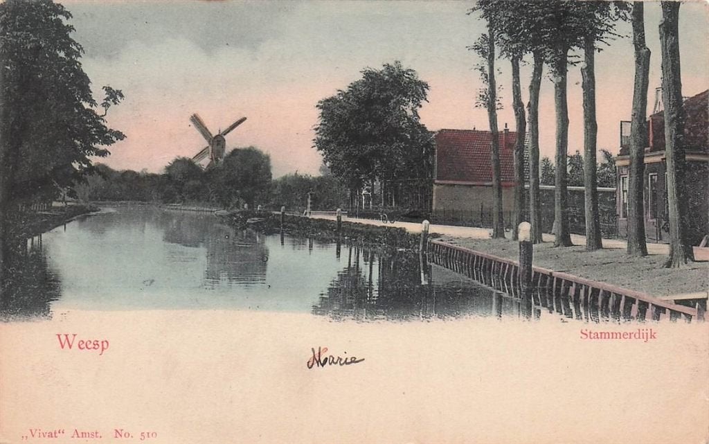 703-086-043 Weesp Stammerdijk, Verzamelen, Ansichtkaarten | Nederland, Verzenden, Voor 1920, Noord-Holland