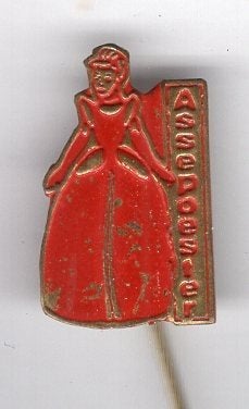 Assepoester rood op koper sprookjes speldje ( W_181), Verzenden, Nieuw, Transport, Speldje of Pin
