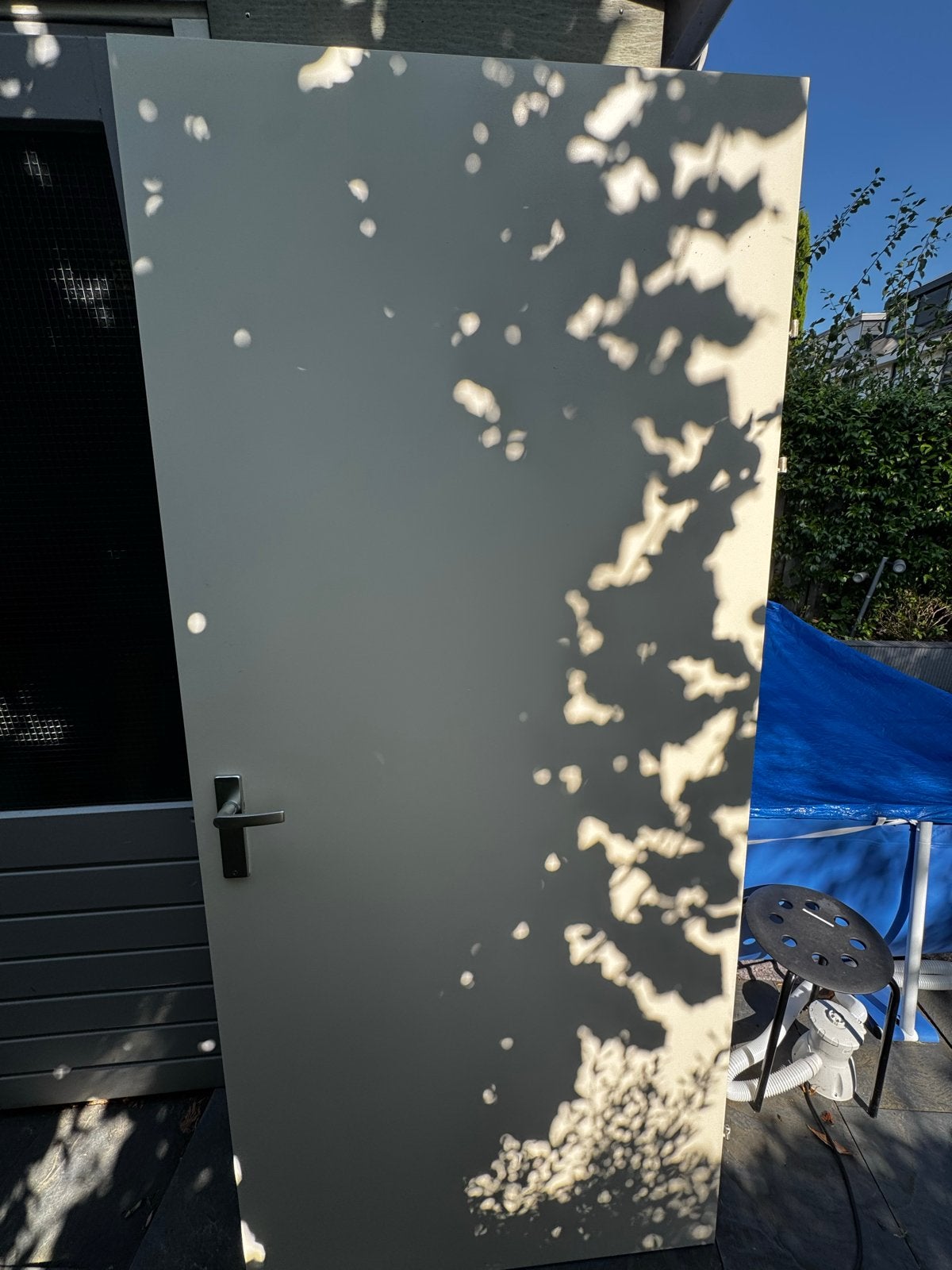 Gratis complete deur 210 x 95 cm met 3 scharnieren, Gebruikt, 80 tot 100 cm, Ophalen of Verzenden, Buitendeur