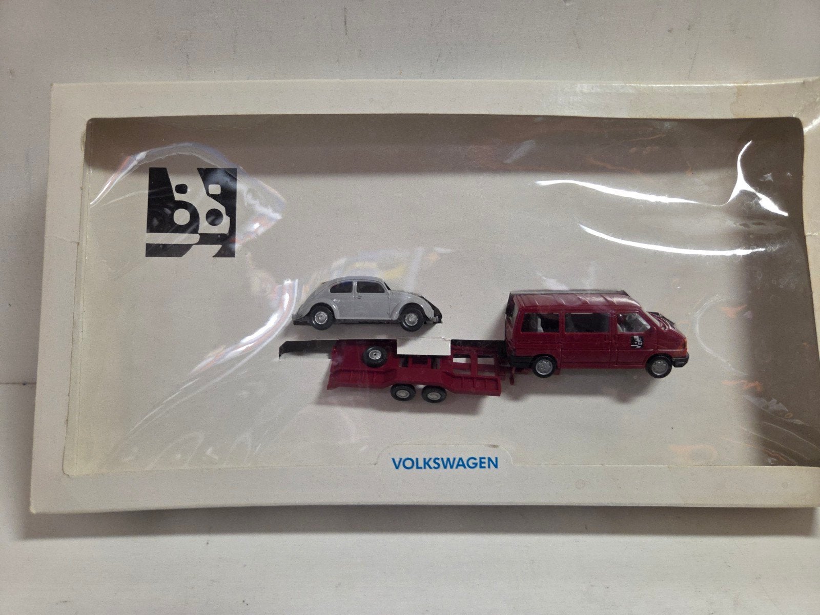 Wiking set Volkswagen Transporter met Kever 1:87, Hobby en Vrije tijd, Modelauto's | 1:87, Auto, ., Wiking, Ophalen of Verzenden