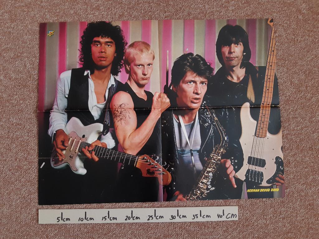 Poster Herman Brood Band A2 formaat Hitkrant 41x54 cm, Verzamelen, Rechthoekig Liggend, Ophalen of Verzenden, Zo goed als nieuw