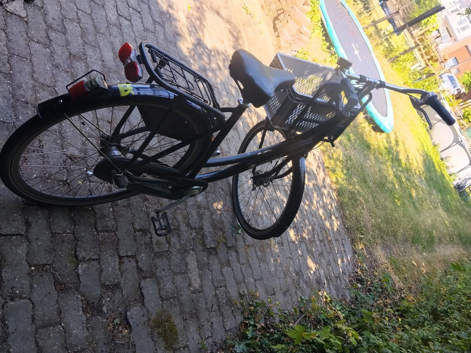 Sparta Grannyfiets met voordrager en krat, Ophalen, Terugtraprem, Sparta, 53 tot 56 cm