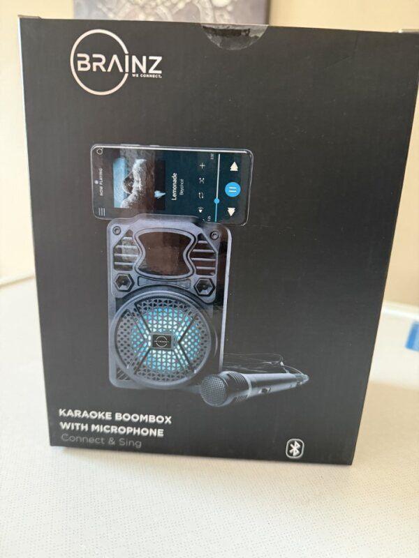 Brainz Karaoke Boombox met Microfoon, Ophalen of Verzenden, Nieuw, Complete set