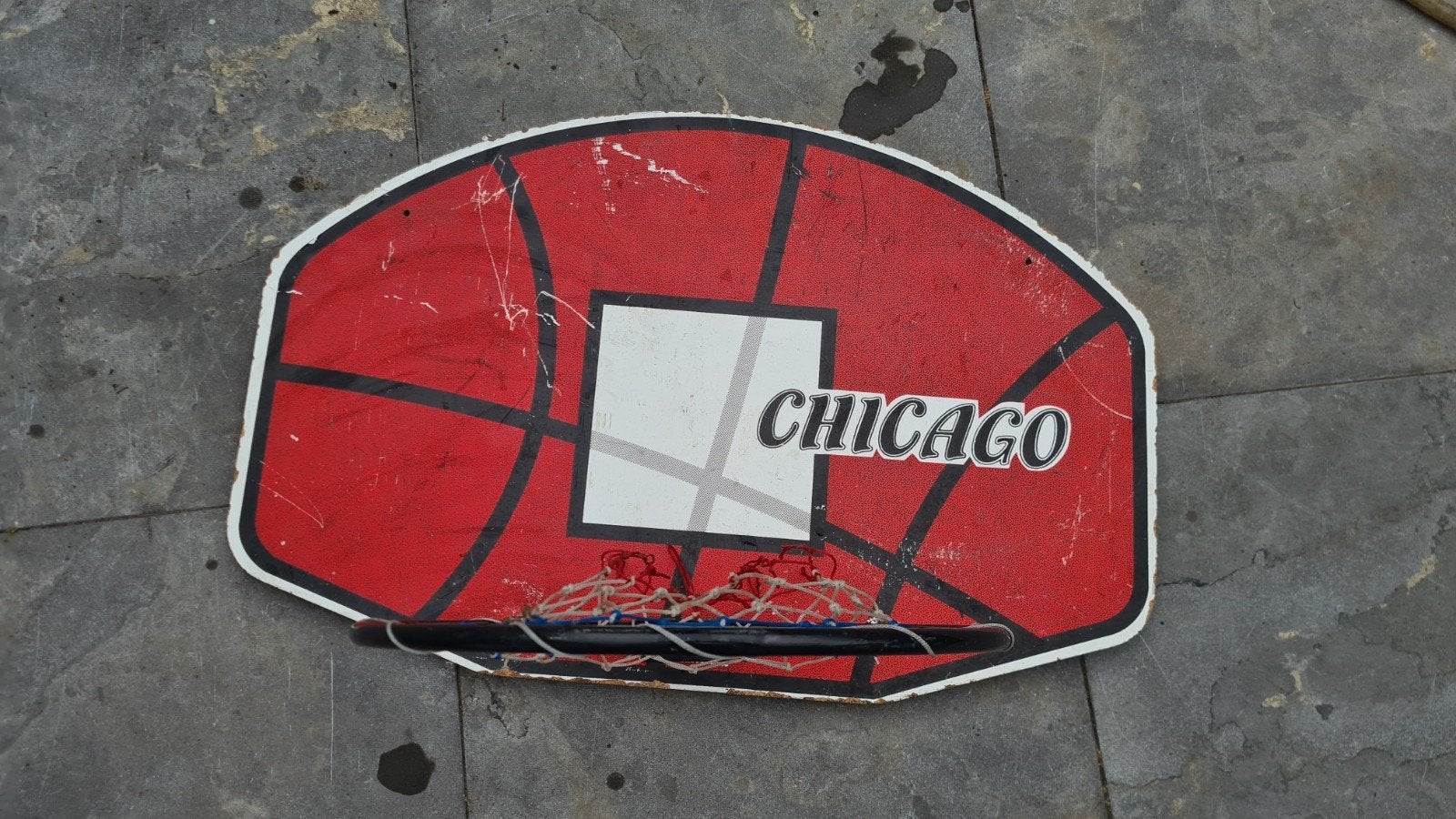 Basketbalbord met ring - Chicago Bulls design, Sport en Fitness, Basketbal, Ophalen of Verzenden, Gebruikt, Ring, Bord of Paal