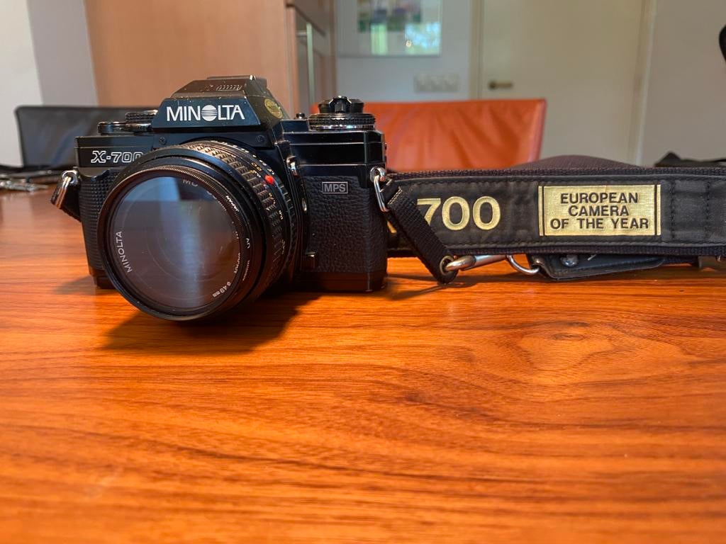 Minolta X-700 met 3 lenzen, Ophalen of Verzenden, Gebruikt, Spiegelreflex, Minolta