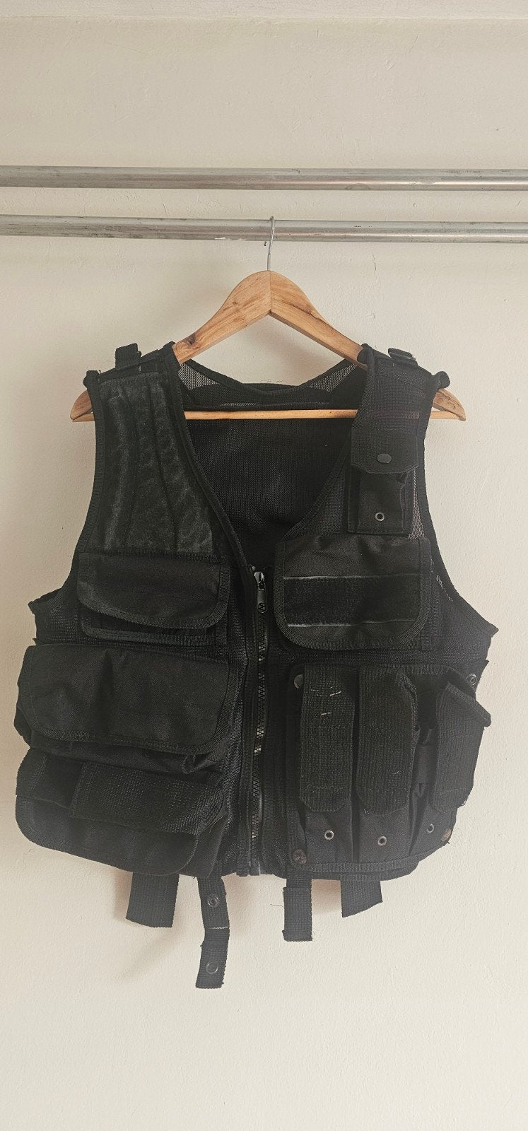 Zwart tactisch vest met meerdere zakken, Ophalen of Verzenden