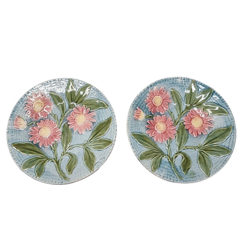 Antieke Sarreguemines wandborden – Set van 2, Ophalen of Verzenden