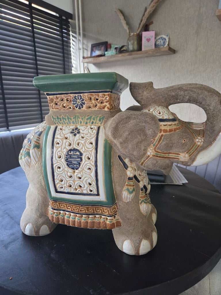 Decoratieve olifant (58x46.5x25 cm), Huis en Inrichting, Gebruikt, Meerkleurig, Ophalen of Verzenden, Oosters