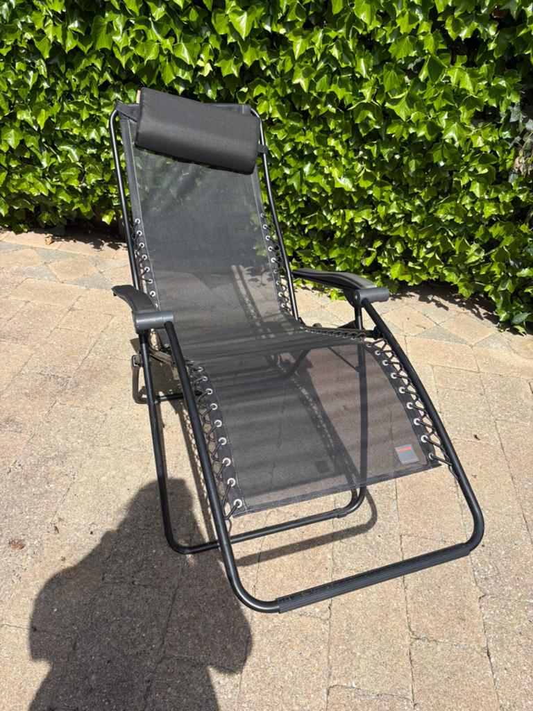 Lafuma prachtige zgan ligstoel / telaxstoel, Tuin en Terras, Ophalen, Zo goed als nieuw, Aluminium, Verstelbaar