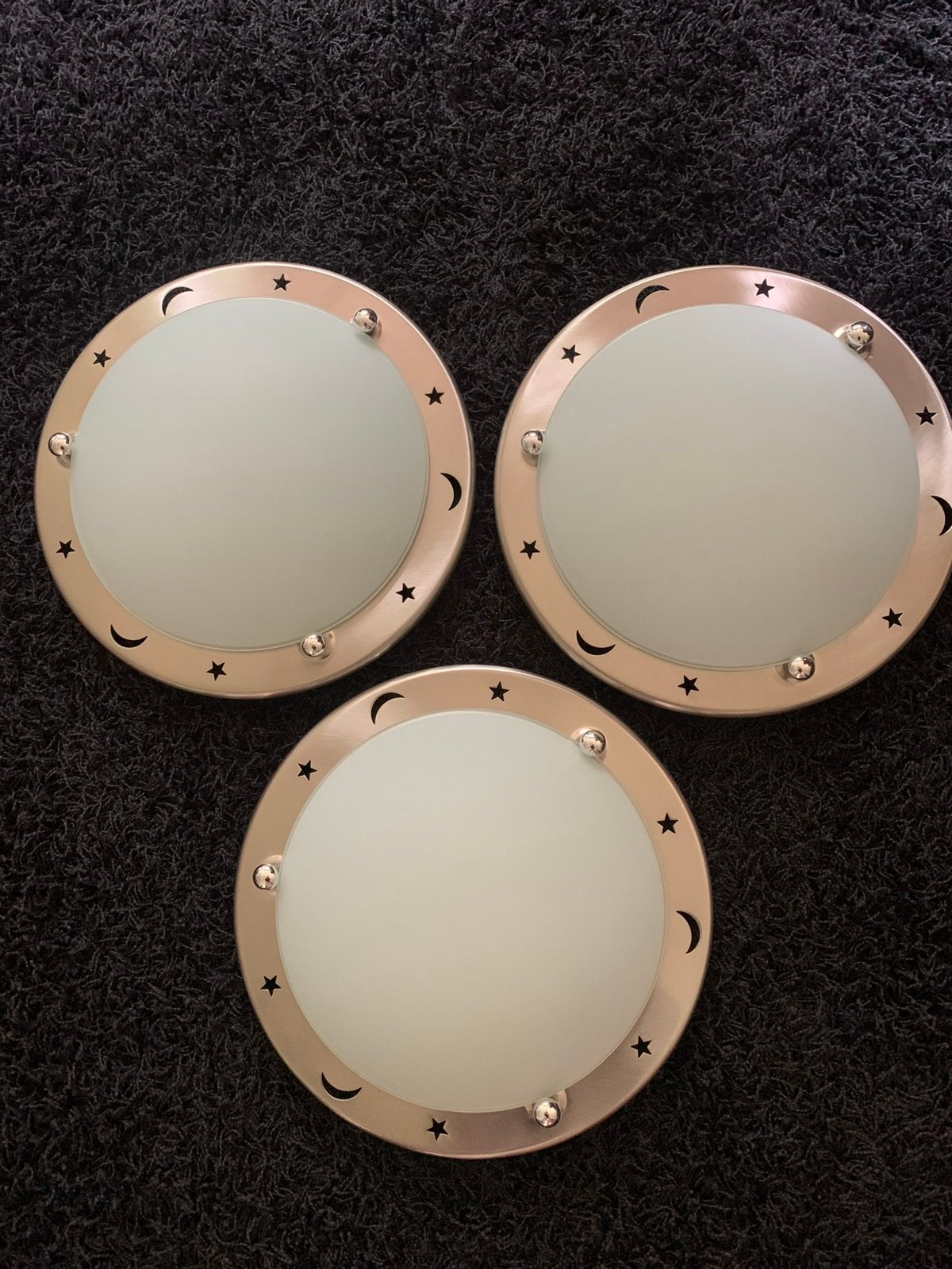 Massive vintage plafondlamp  plafonnières 3 x, Vintage, Zo goed als nieuw, Glas, Overige kleuren