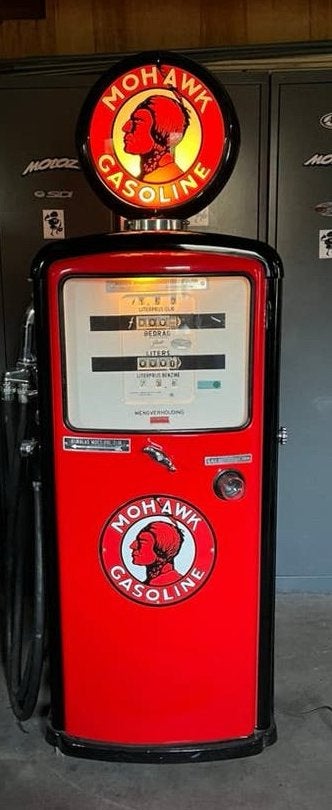 Benzinepomp gaspump mengsmering Schelme vintage jaren '60, Antiek en Kunst, Ophalen