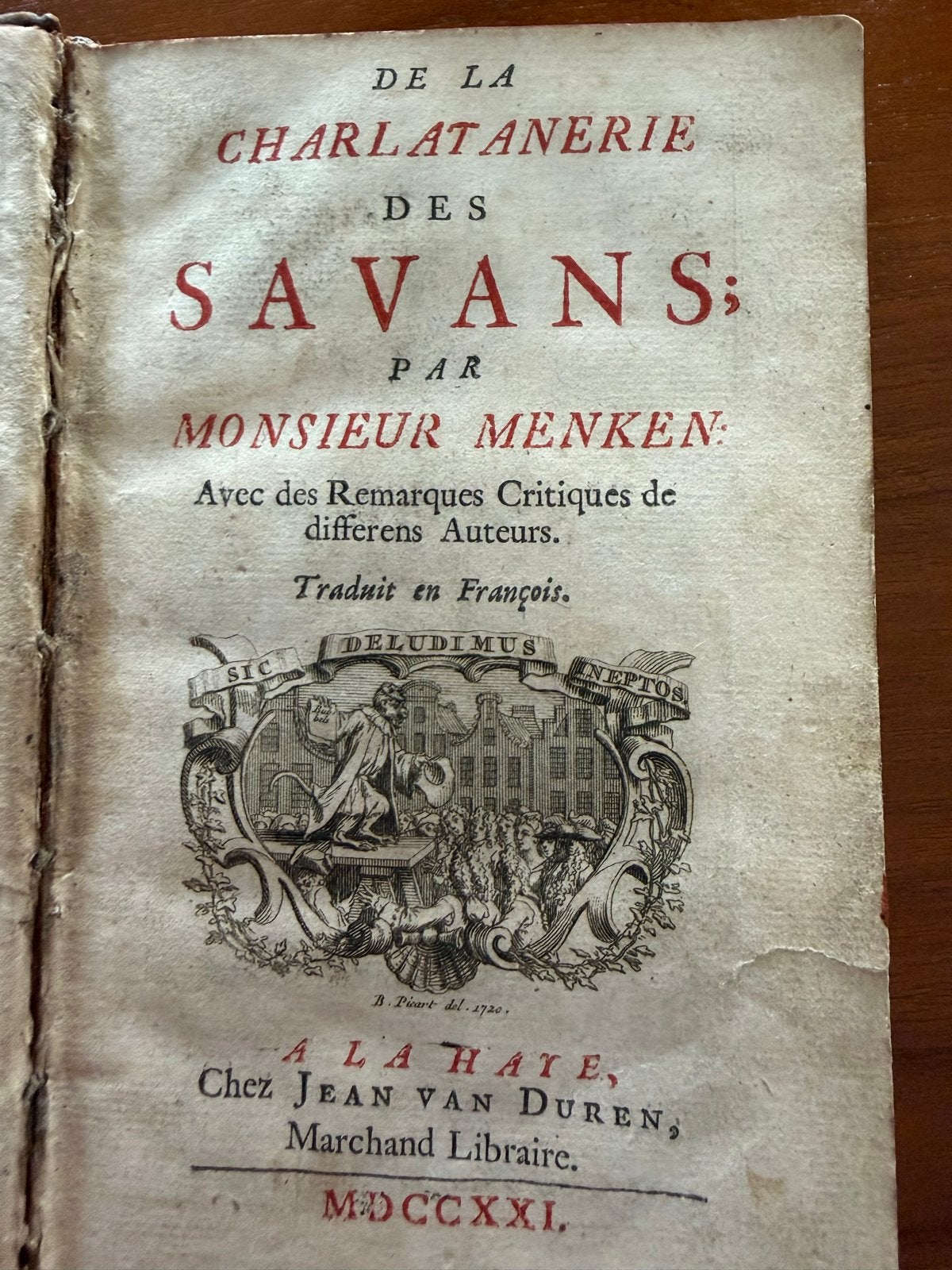 De la Charlatanerie des Savans - Mencke (1721), Antiek en Kunst, Ophalen of Verzenden