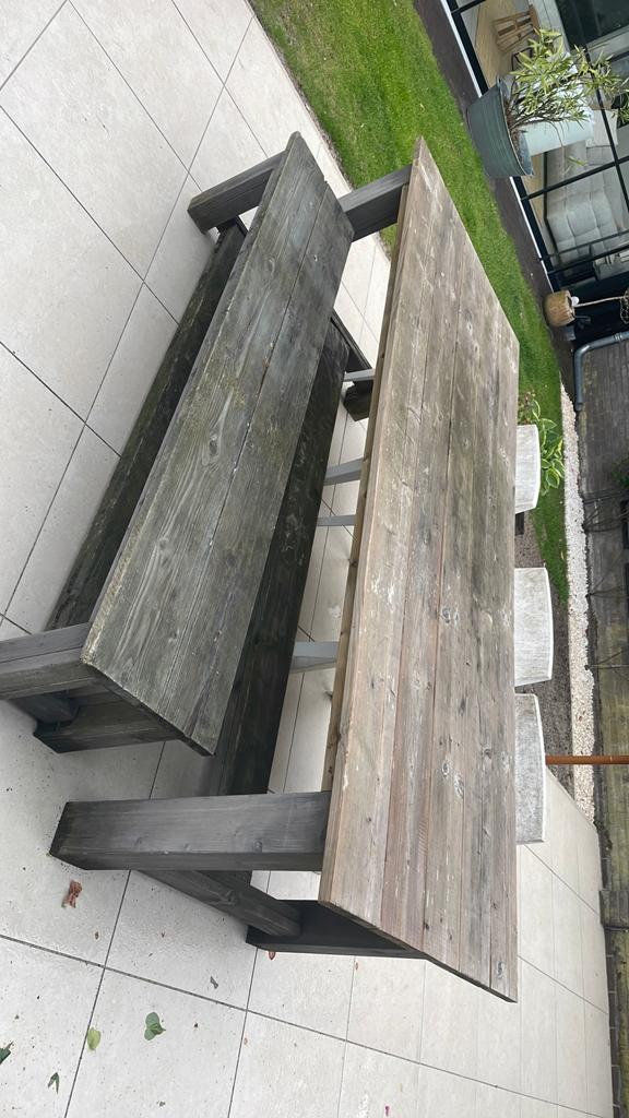 Tuinset, Ophalen, Zo goed als nieuw, Rechthoekig, Hout