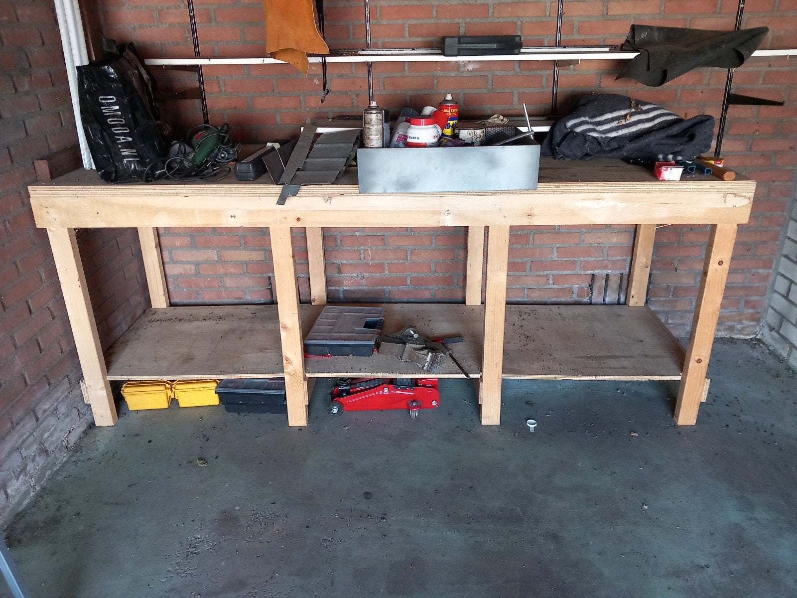Stevige werkbank 230x74x93cm met verhoging, Ophalen of Verzenden