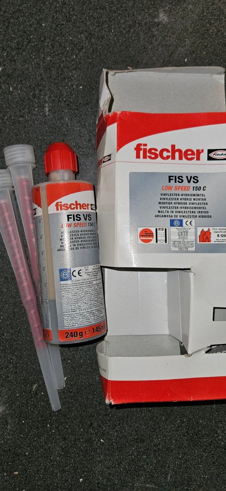 Fischer FIS VS 150 C Vinylester-Hybridmortel (240g/145ml), Ophalen of Verzenden