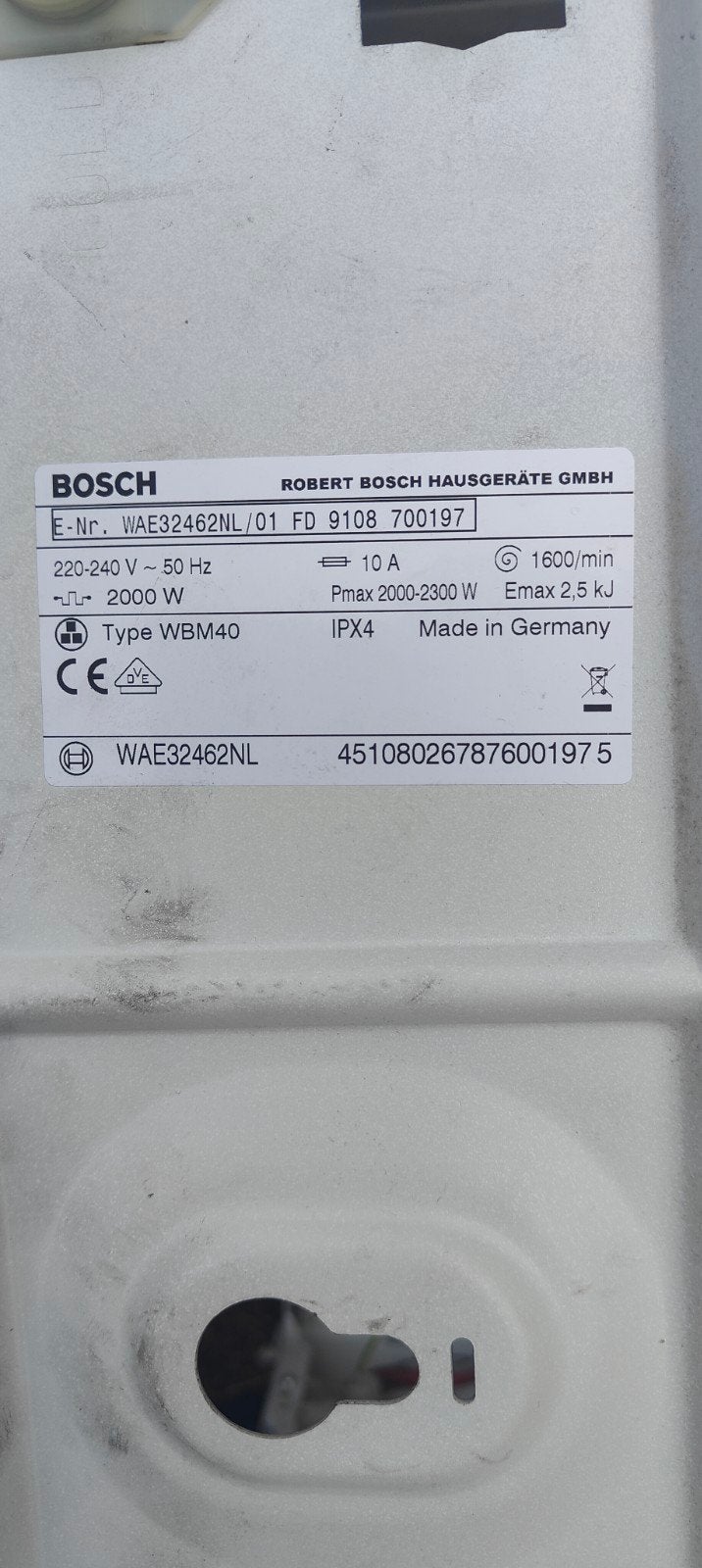 Bosch WAE32462NL Wasmachine Motor - Gebruikt, Witgoed en Apparatuur, Onderdelen en Toebehoren, Ophalen of Verzenden