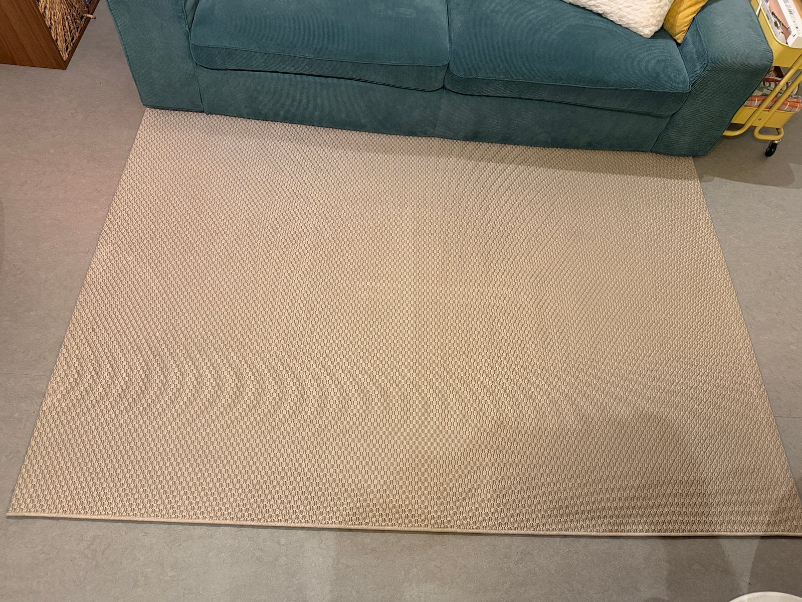 IKEA MORUM vloerkleed beige, Ophalen, 150 tot 200 cm, 200 cm of meer, Zo goed als nieuw