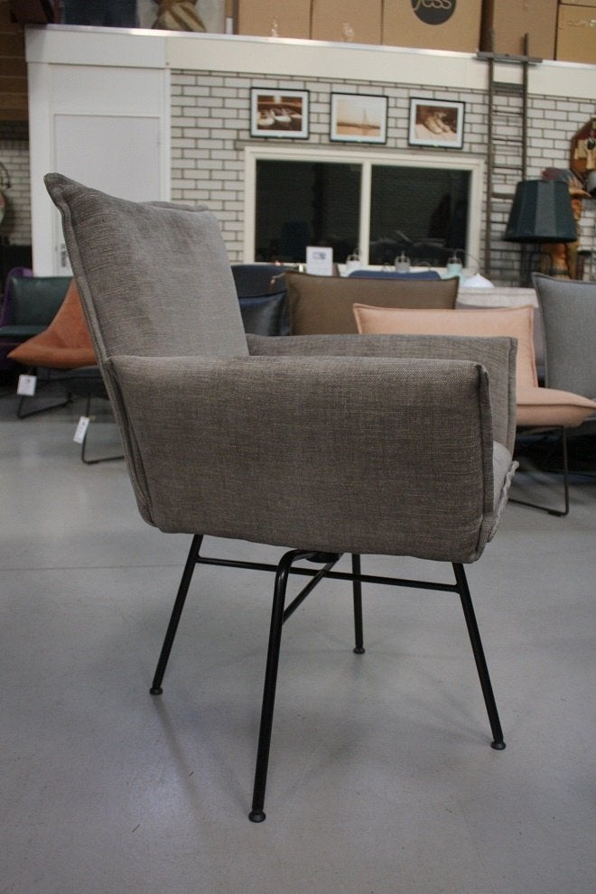 Luxe eetkamerstoel Sanne Jess Design metaal stof draaibaar, Ophalen, Zo goed als nieuw, Metaal, Eén