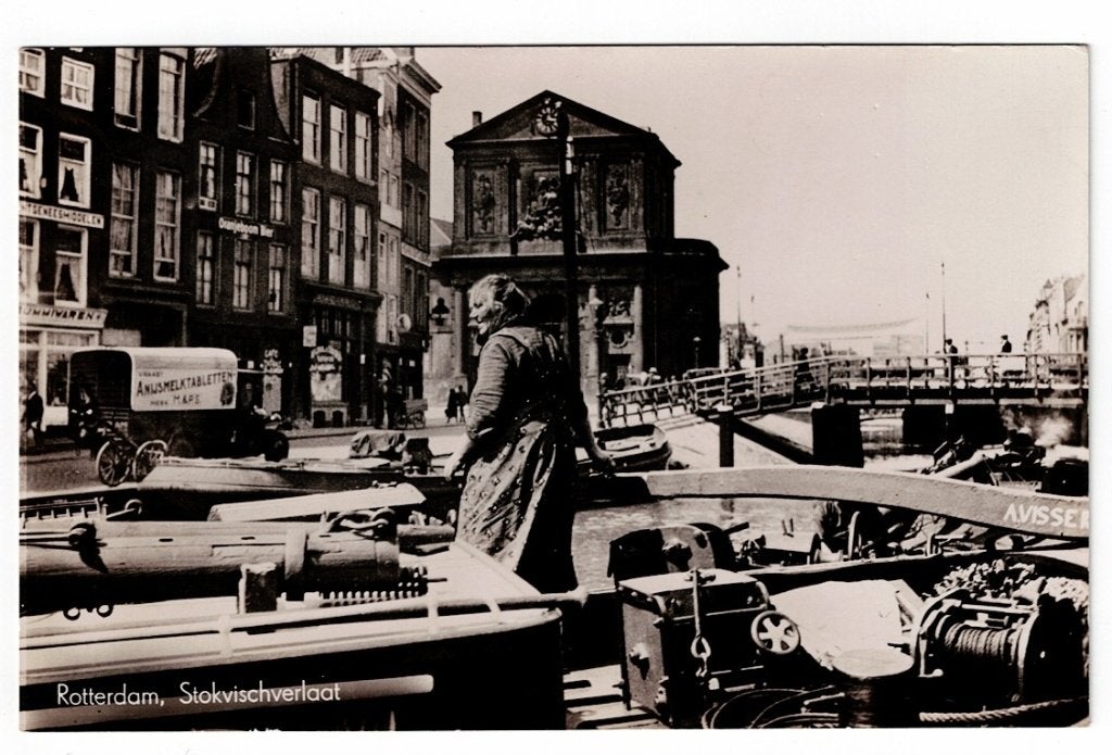 Rotterdam jaren '30. Stokvischverlaat (auto, boot)., Ophalen of Verzenden, 1920 tot 1940, Ongelopen, Zuid-Holland