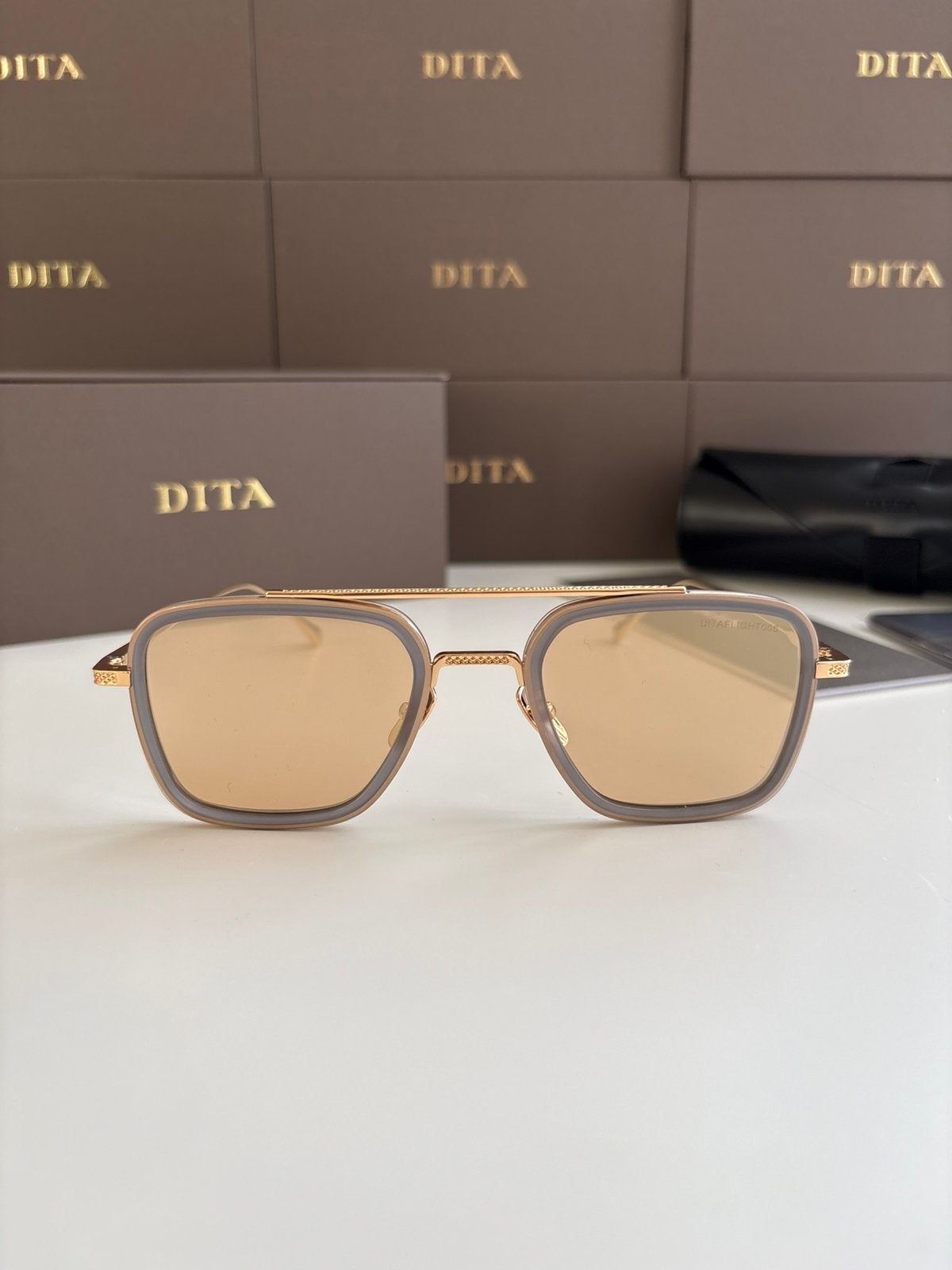 DITA Flight 006 Zonnebril Goud Matte rand Cartier John Dalia, Ophalen, Nieuw, Overige kleuren, Overige merken