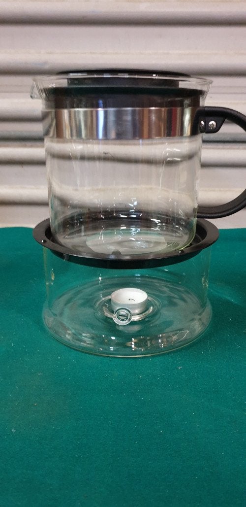 theepot met warmhouder van glas, Ophalen of Verzenden, 'T Olde Gre-j, Info@toldegrej.nl, Endepoelstraat 20f Didam