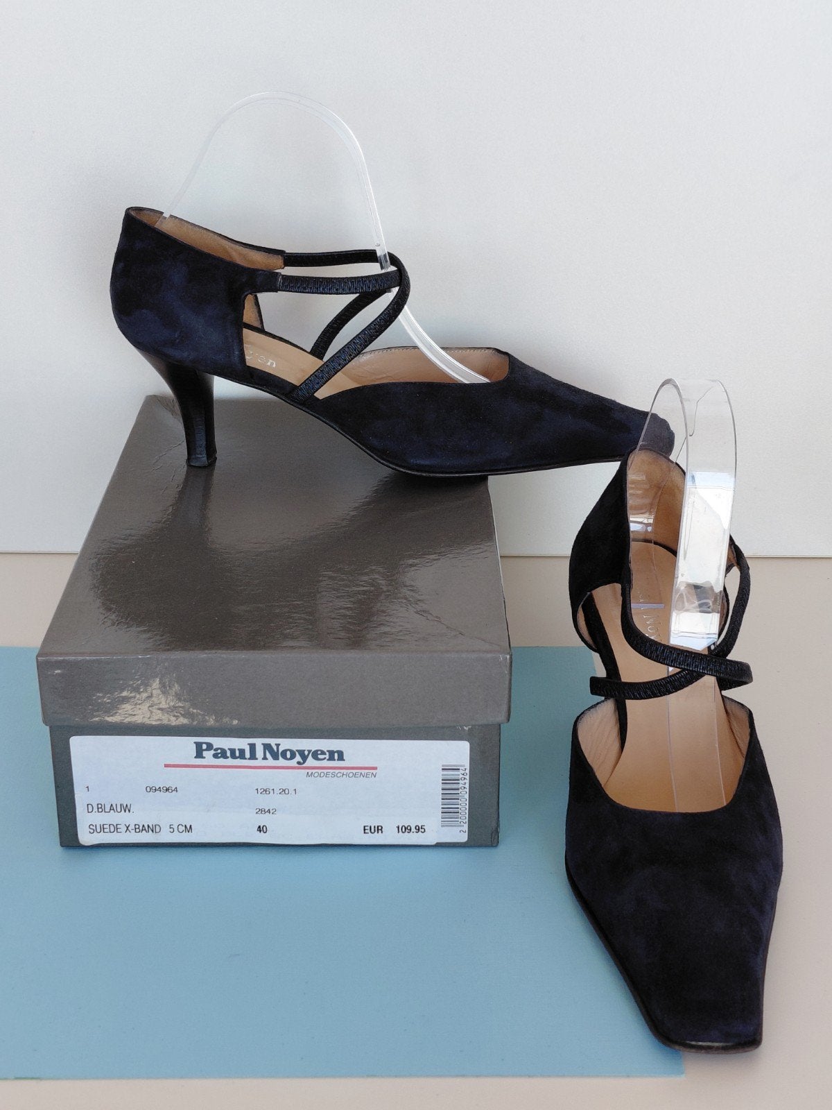 Leren Paul Noyen designer pumps 40, Pumps, Blauw, Ophalen of Verzenden, Zo goed als nieuw