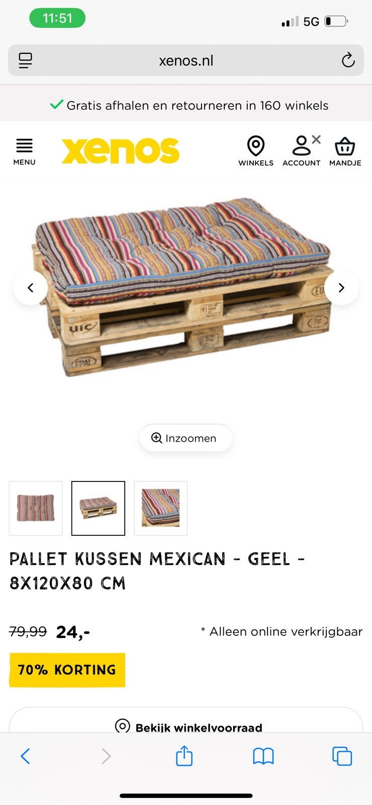 Gezocht!!!!! Palletkussen mexican geel, Tuin en Terras, Ophalen of Verzenden, Zo goed als nieuw