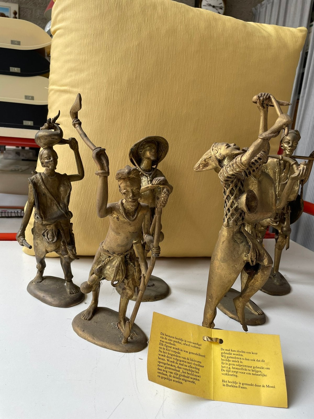 6 bronzen beelden Burkina Fasso 30cm per stuk, Ophalen of Verzenden, Brons