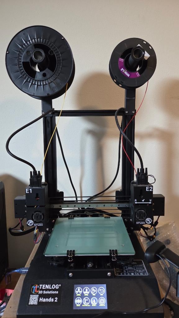 Tenlog 3D Hands 2 dual extruder multicolor 3d printer, Ophalen, Zo goed als nieuw, Filament