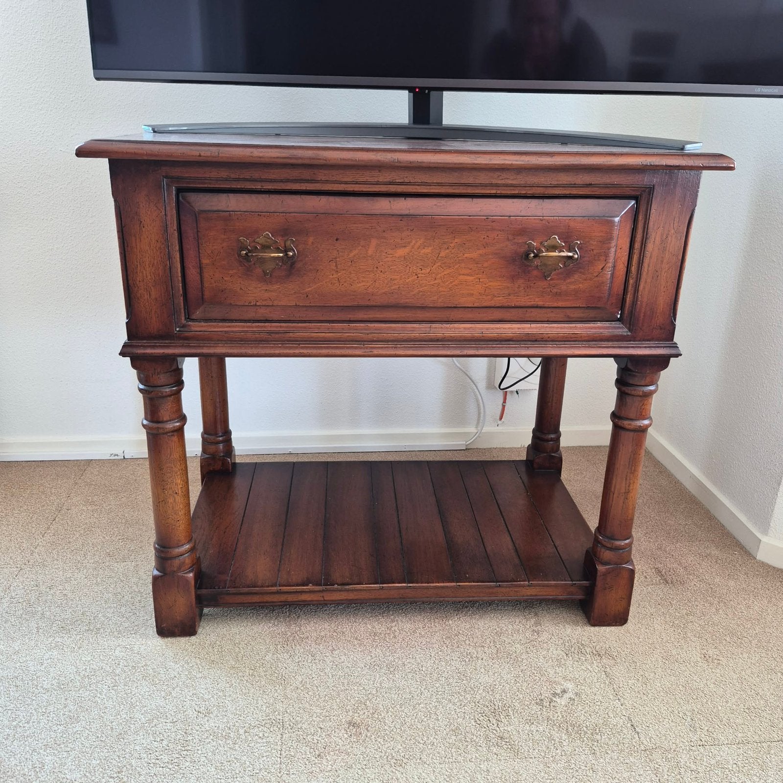 Mahonie TV meubel, met lade, Huis en Inrichting, Ophalen, Overige materialen, Gebruikt, 25 tot 50 cm