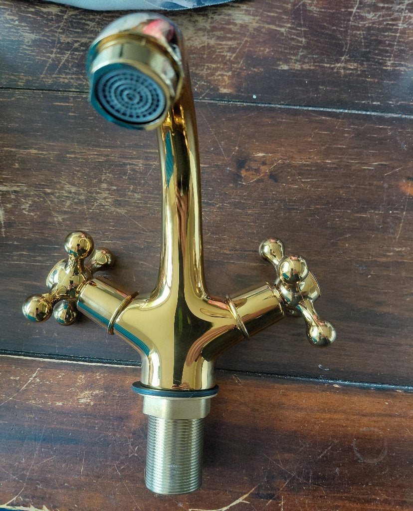 Kraan - goudkleurig - badkamerkraan - waterkraan, Verzenden, Nieuw, Wastafel