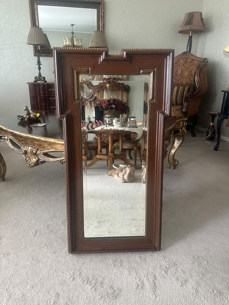 Vintage klassiek spiegel houten lijst hotel chique landelijk, Ophalen of Verzenden, Rechthoekig, 50 tot 100 cm, 100 tot 150 cm