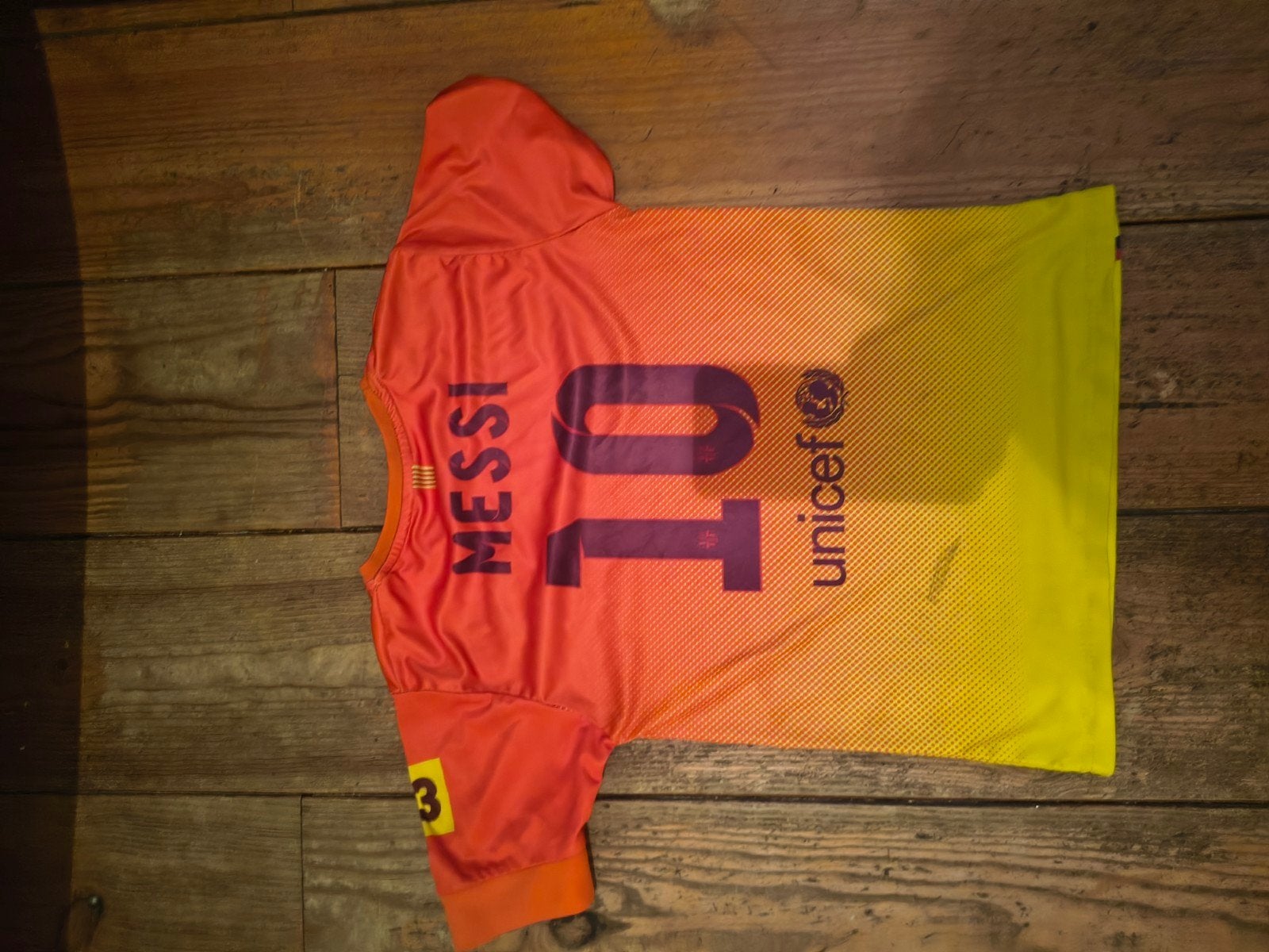 FC Barcelona Messi 10 voetbalshirt - Oranje/Geel, Ophalen of Verzenden, Gebruikt
