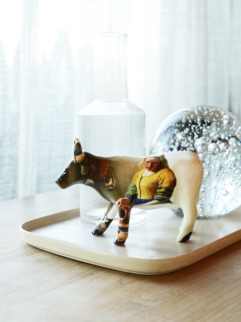 Nieuw Cow Parade koe Vermeer medium gratis verzending., Ophalen of Verzenden, Beeld, Steen/keramiek