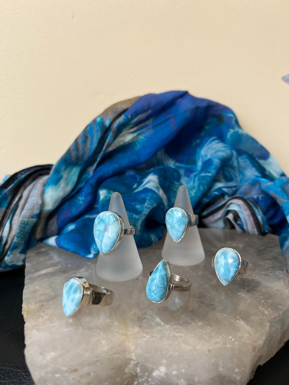 Larimar beschermt geluk intuïtie hoge trilling uniek magie, 18 tot 19, Blauw, Magnolia11, Nieuw