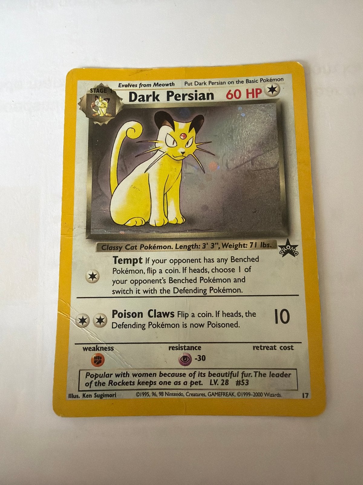 Pokémon Kaart Dark Persian, Ophalen of Verzenden, Gebruikt, Losse kaart