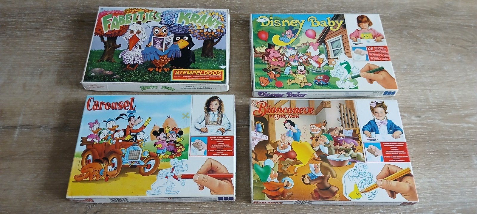 Vintage stempeldoos Sneeuwwitje fabeltjeskrant Disney Baby, Ophalen of Verzenden, Gebruikt, Knutselen