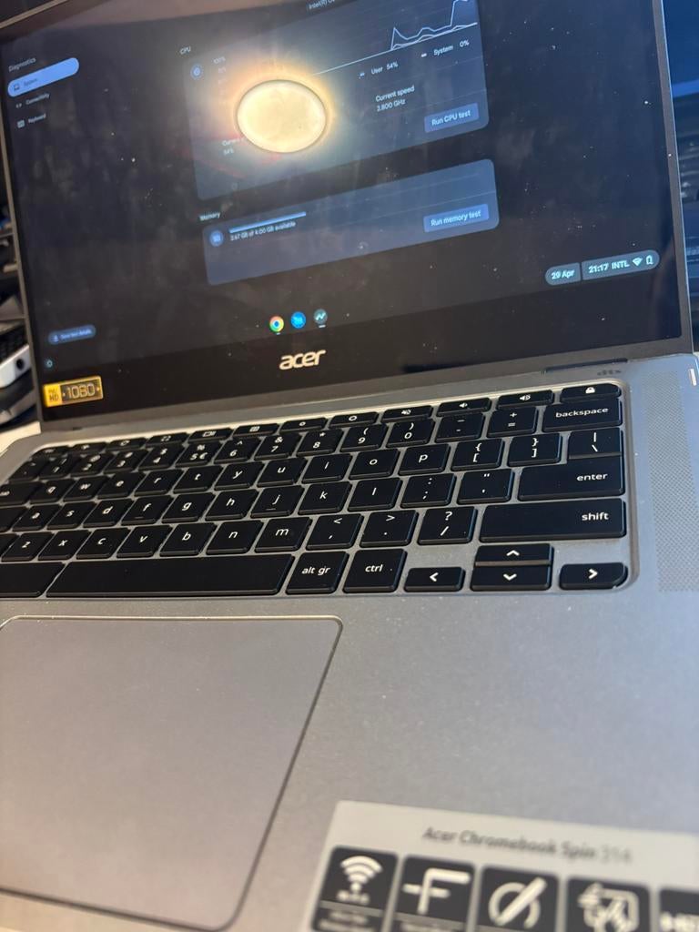 Chromebook acer 360, 4 GB of minder, Qwerty, Touchscreen, Ophalen of Verzenden