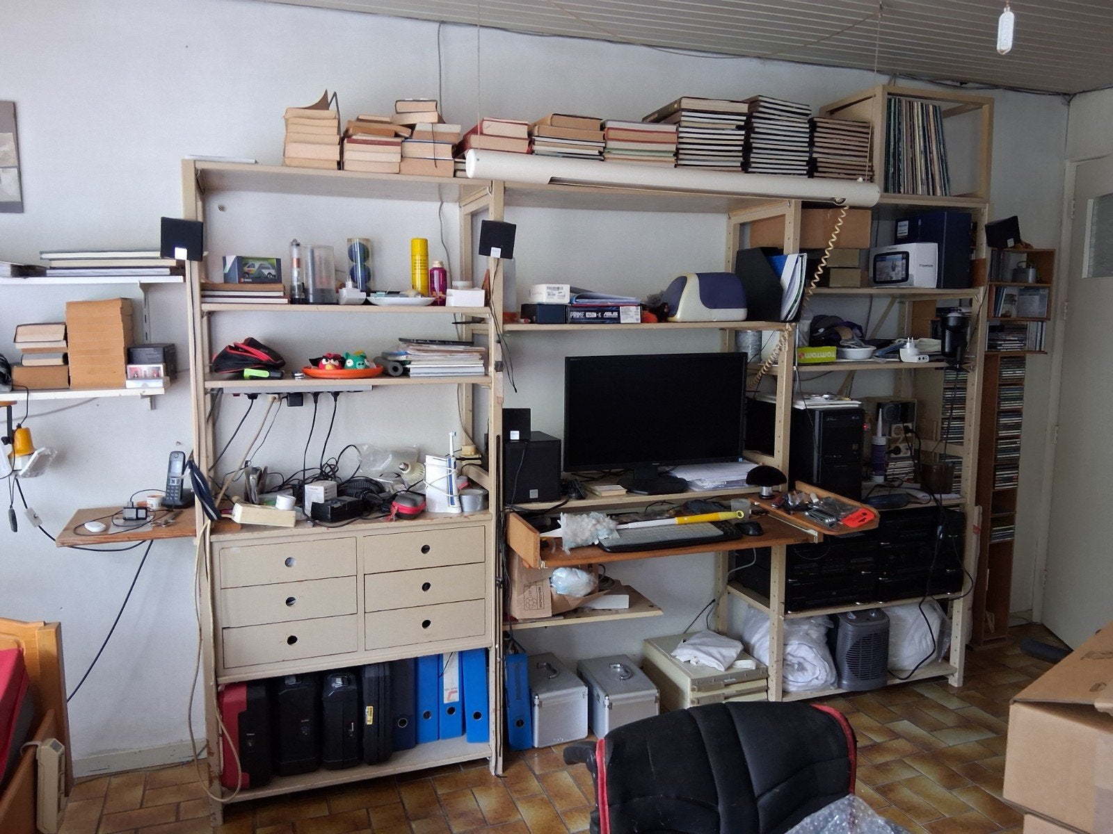 driedelige Lundia stellingkast van hout, Huis en Inrichting, Kasten | Stellingkasten, Ophalen of Verzenden, Gebruikt
