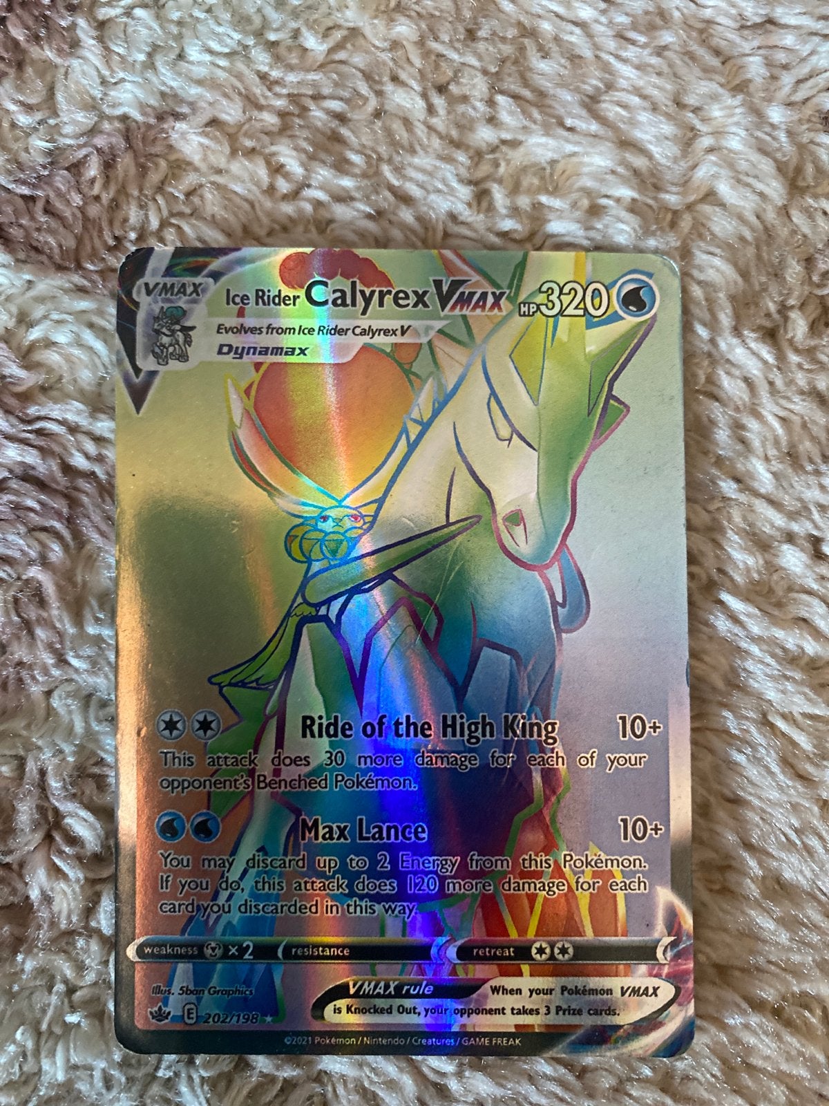 Ice Rider Calyrex VMAX (Full Art) Pokémon Kaart, Hobby en Vrije tijd, Verzamelkaartspellen | Pokémon, Ophalen of Verzenden, Zo goed als nieuw