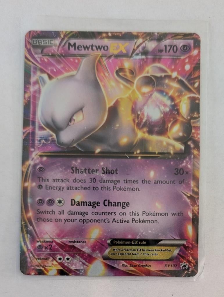 mewtwo ex xy107 promo pokemon, Ophalen of Verzenden, Zo goed als nieuw, Losse kaart