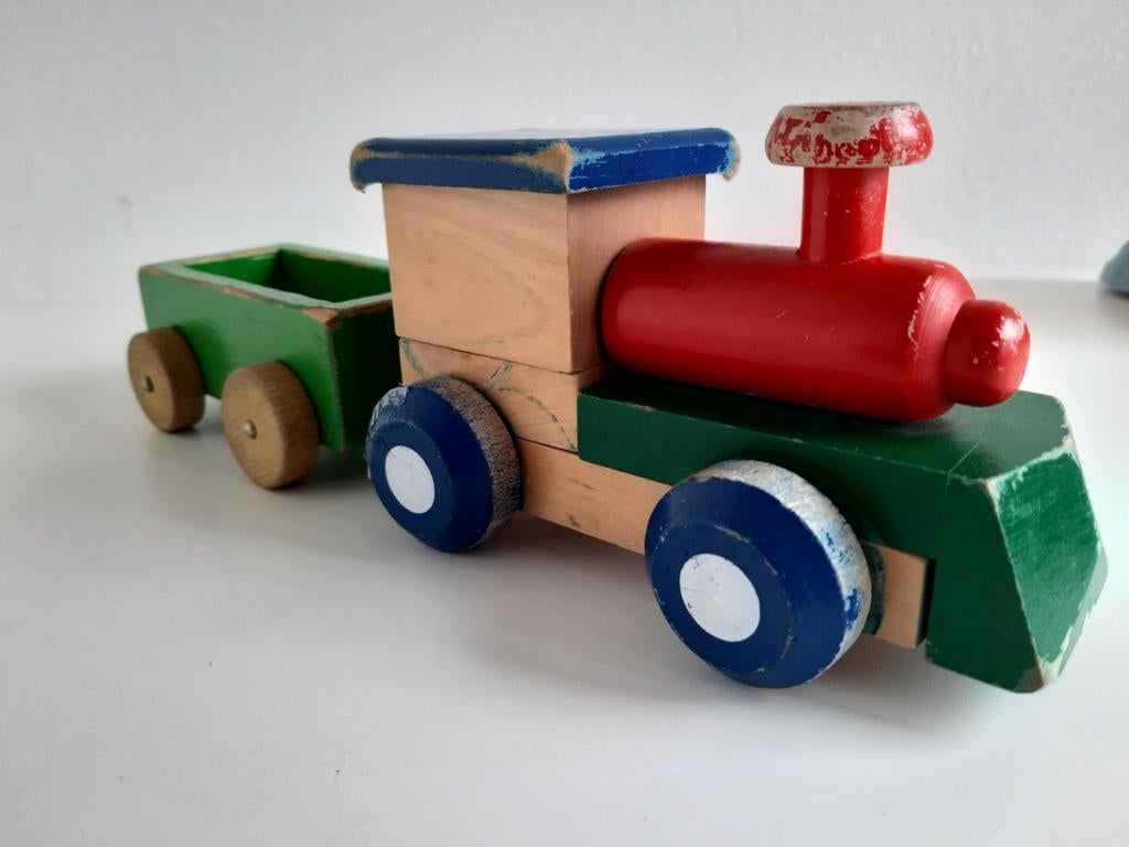 Houten trein vintage, Kinderen en Baby's, Speelgoed | Houten speelgoed, Ophalen of Verzenden, Gebruikt